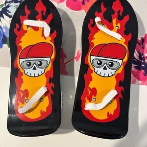 Build-A-Bear Red and Yellow Flame skateboards (2)